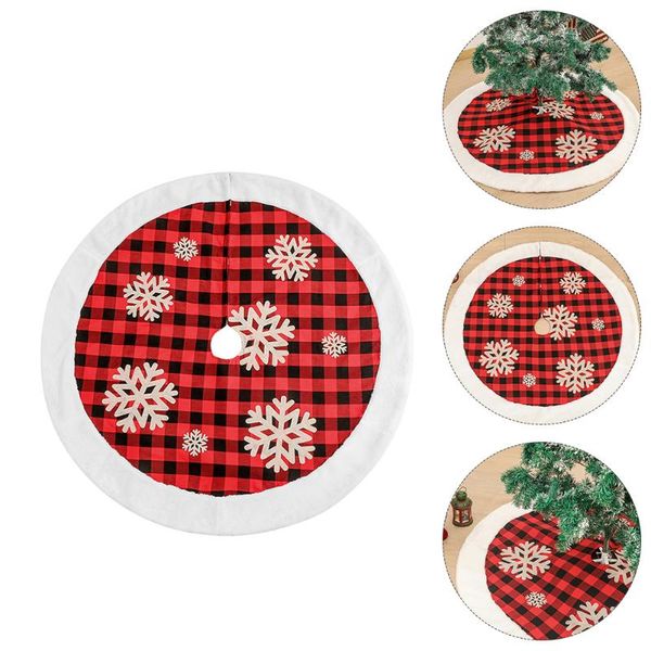 

christmas decorations 1pc snowflake plaids tree skirt creative apron party decor