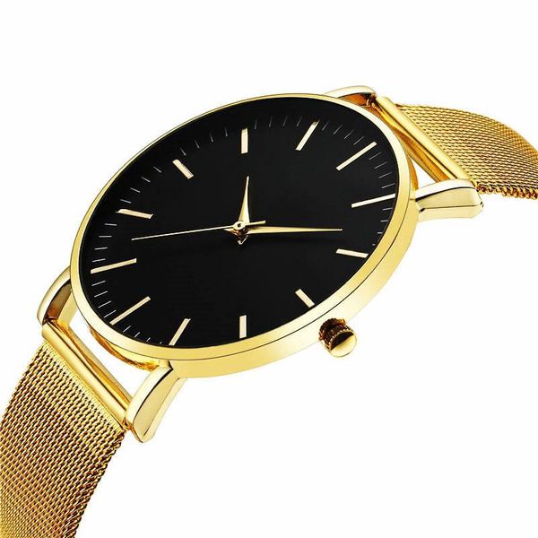 

wristwatches men's watch drop men wrist watches 6.9mm ultra-thin quartz clock waterproof silver gold do not fade, Slivery;brown