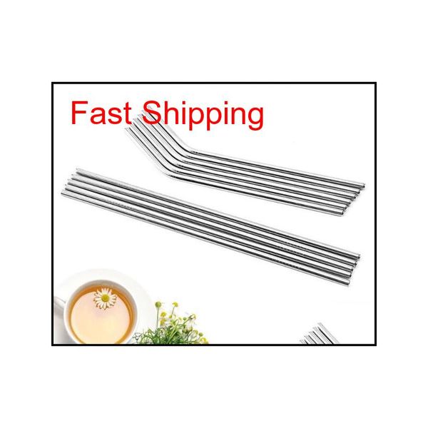 

durable stainless steel straight bent drinking straw curve metal straws bar family kitchen for beer fruit juice drink party accessory ytnrz