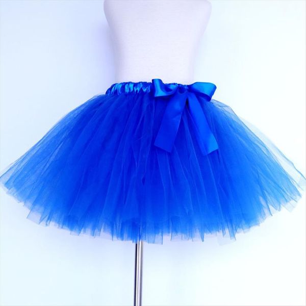 

sapphire royal blue tulle kids women skirt children tutu girl toddler baby costume ball gown party dance wedding short pettiskirt
