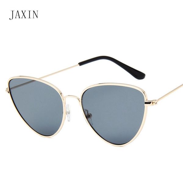 

sunglasses jaxin triangle men fashion metal frame women brand design retro cute wild eyewear glasses uv400 oculos, White;black