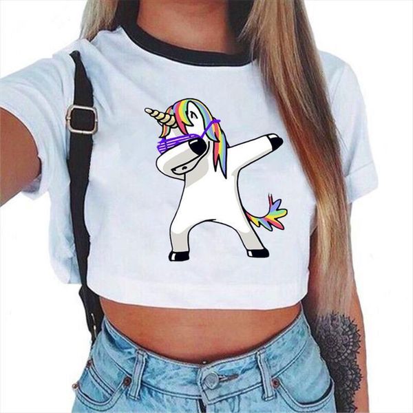 

fashion harajuku tee short sleeve womens t shirts casual cute cropped woman clothing, White