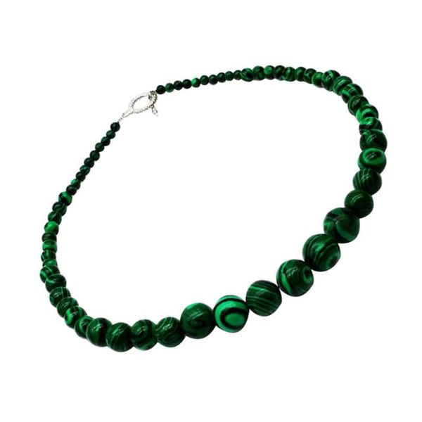 

round malachite necklace fashion creative pendant buckle neck accessory elegant gift handcraft ornaments jewelry for ladies, Silver