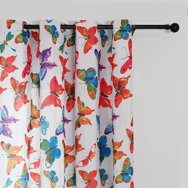 

curtain & drapes living room bedroom butterfly multicolor furniture cover home textile eyelets drape valance panel decor d30