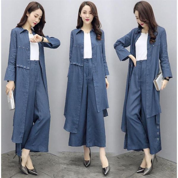 

women's tracksuits spring broad legged 2 piece set women leisure wide leg pants conjunto feminino palazzo ensemble femme deux pieces uk, Gray