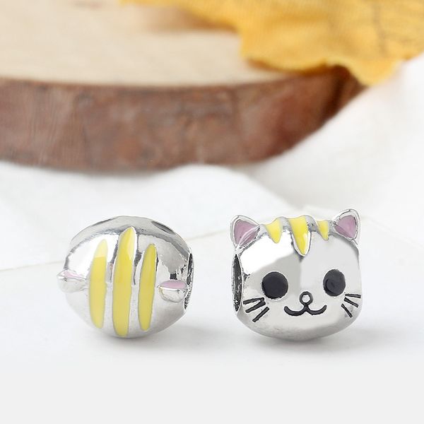 

1pcs fashion cute animal balloon musical note crown car pendant adaptings original pandora charm bracelet necklace lady diy jewelry black fr, Silver