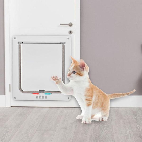 

cat carriers,crates & houses 4 way lockable dog security flap door kitten puppy pets plastic gate for products