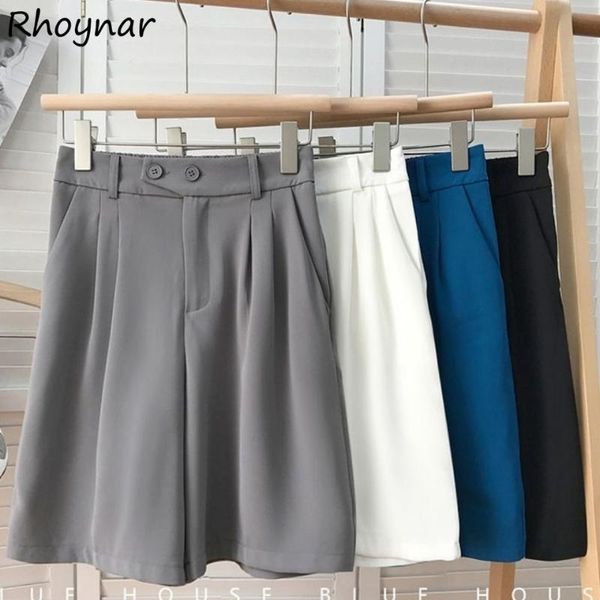 

women's shorts women vintage ol wide leg 2021 summer high waist bf casual solid classic streetwear pockets loose plus size joggers, White;black