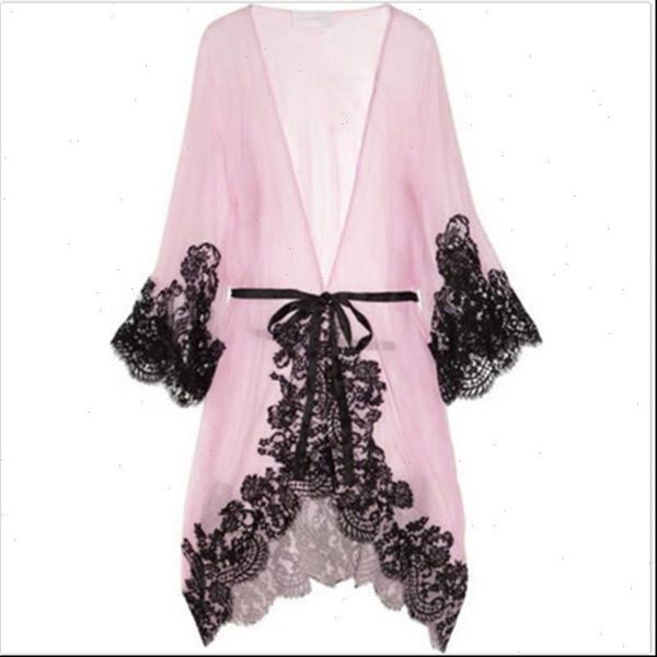 

local stock women sleepwear chemise kimono sleep nightie gown bath robe coat jacket drop shipping, Black;gray