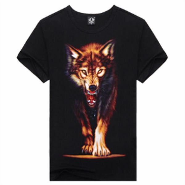 

animal cotton new fashion brand m-xxxl tshirt camisetas clothes wolf men shirt 2021 masculinas 3d t causul t-shirts man qwqlf, Black