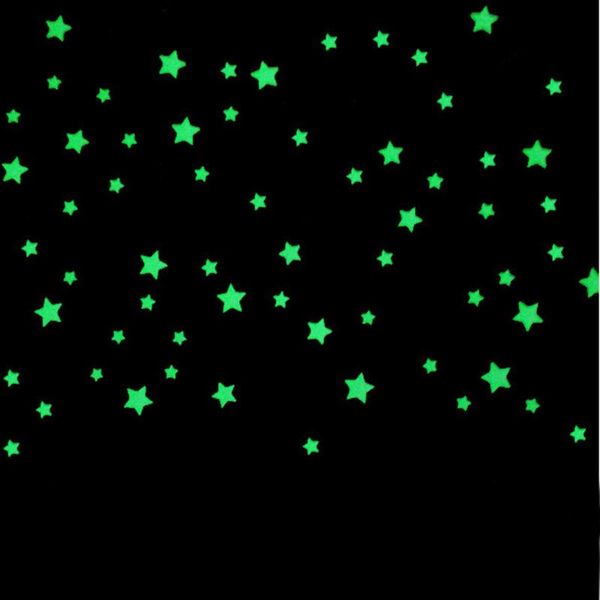 

wall stickers 3d star and moon energy storage fluorescent glow in the dark luminous on for kids room living decal #w5