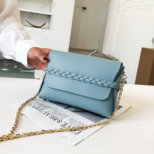 

evening bags women's shoulder bag weave belt decorative clamshell metal chain leather crossbody wholesale 2021 fashion female