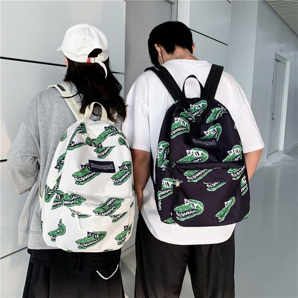 

backpack 2021 tide brand large-capacity school bag junior high boys and girls shoulders personalized printing outdoor