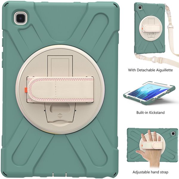 

360 rotating kickstand silicone case for samsung galaxy tab a7 10.4 t500 t505 shockproof cover with shoulder strap
