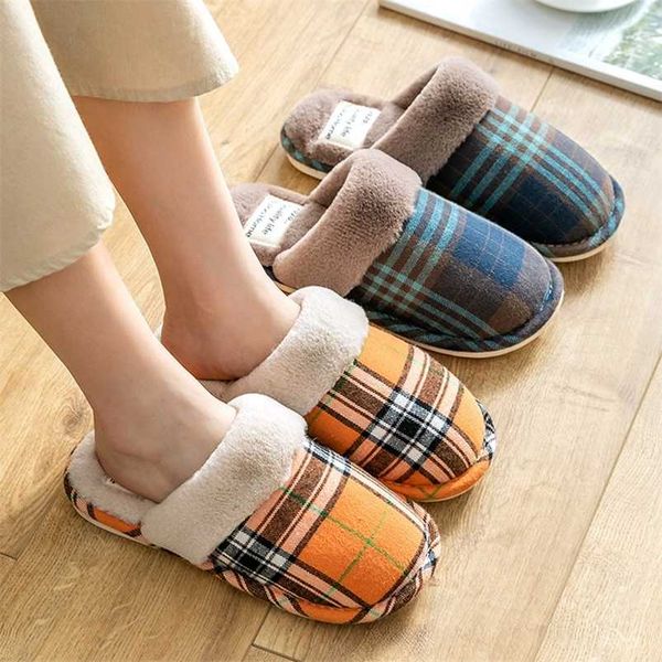 

women men fluffy slippers plush couples home no-slip winter warm house indoor cotton shoes boys girls faux fur slides zapatillas 211124, Black