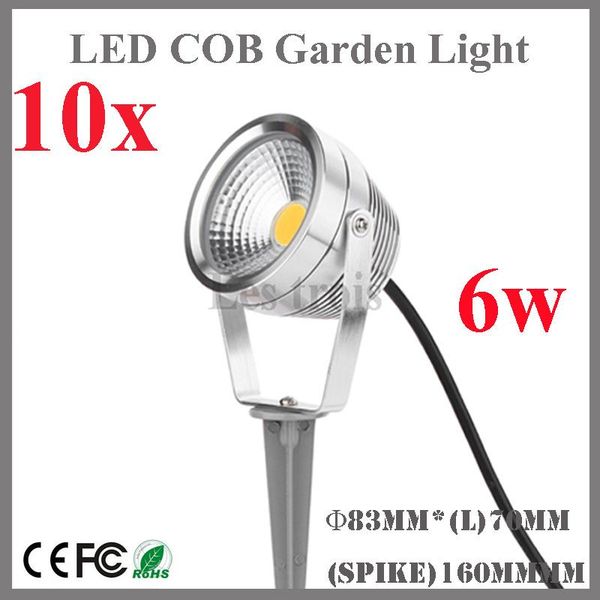 

lawn lamps product 2021 10pcs/lot cob 6w led garden light spike ip65 220v spot warm white/ pure white