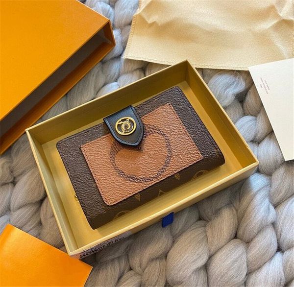 

famous brand mens womens wallets classic leather flower letter built-in clip coin purses designer bag card slots clutch bags ladies wallet p, Red;black