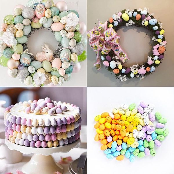

20pcs 2*3cm painted foam bird pigeon eggs diy craft kids gift favor home decor happy easter colorful eggs party decorations