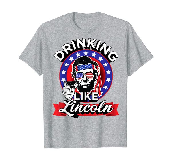 

drinking like lincoln t shirt abraham merica 4th of july tee, White;black