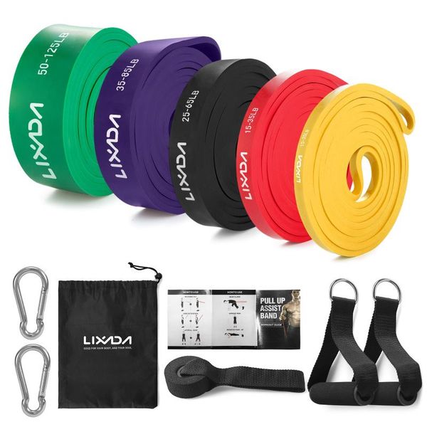 

lixada resistance bands exercise elastic workout ruber loop strength pilates yoga fitness equipment training expander set