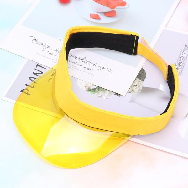 

outdoor hats summer empty sun protection hat activities simple transparent brim (yellow, kids use for 2-7 years old), Black;white