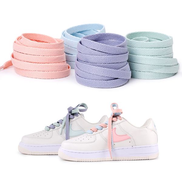 

1pair 120/140/160cm fashion shoelaces classic jelly color flat polyester shoe laces cute pink color elastic shoelaces hot, White;pink