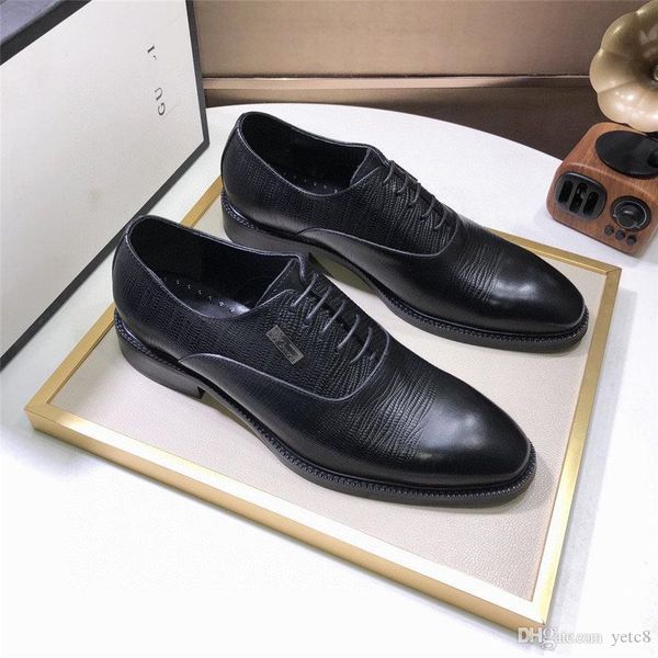 

pointed luxury business leather shoes casual designer dress shoes 2021 new non-slip british style business office party wedding men shoe, Black