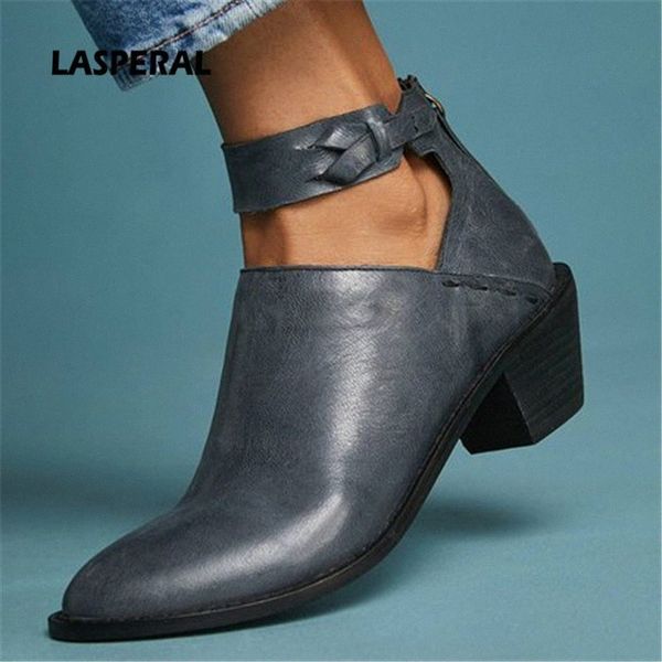 

lasperal faux suede boots women fashion daily chunky heel zip shoes breathable female comfortable shoes spring pu leather q8ss#, Black