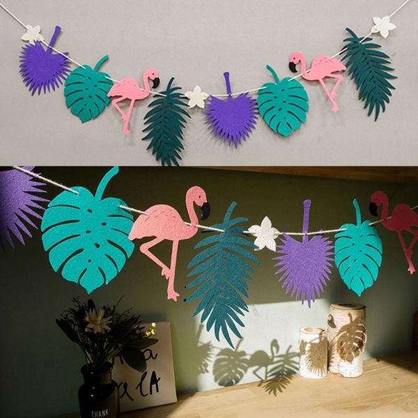 

party decoration diy summer beach hawaiian jungle leaves tropical supplies wedding flag baby shower birthday flamingo garland