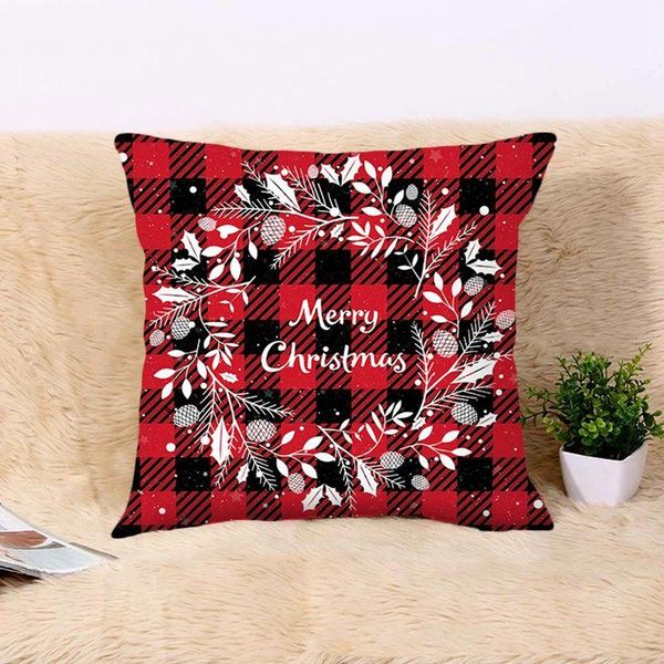 

pillow case red plaid christmas pillowcase peach skin decorative pillowcases