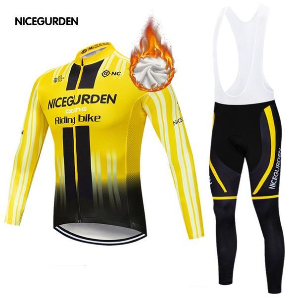 

racing sets cycling clothing professional sports wool winter long-sleeved plus velvet windproof suit mountain bike, Black;blue