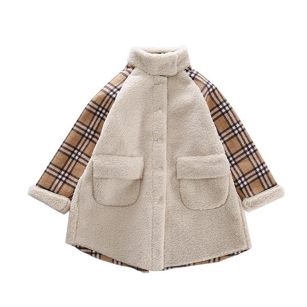 

girls pellets coat autumn and winter 2020 new korean version of the big children's tattoo baby children's outer tide, Blue;gray