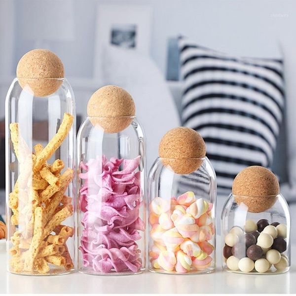 

storage bottles & jars high borosilicate transparent glass sealed tank whole grain creative cork tea caddy containers
