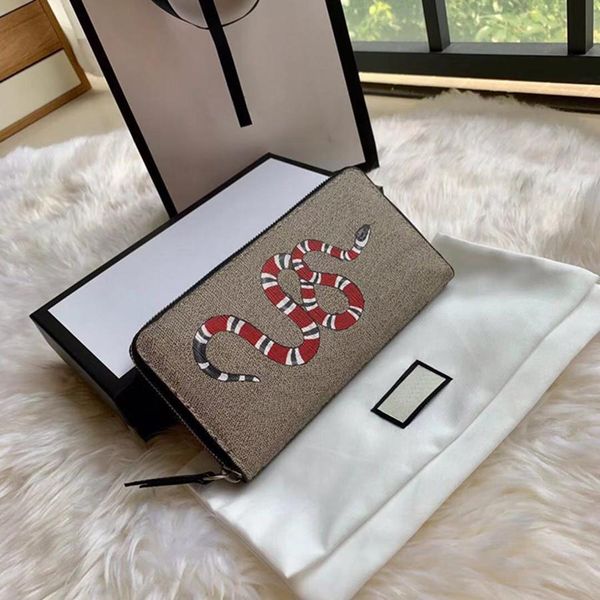 

brown canvas genuinel leather mens long wallet with box luxurys designers wallet cover purse zipper wallet 668, Red;black