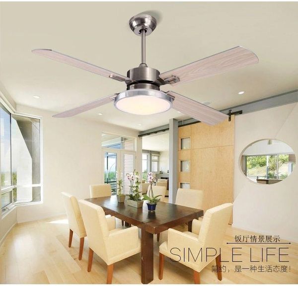 

fan light wooden/stainless steel leaves modern minimalist dining room living room ceiling fan lights led ceiling 42inch