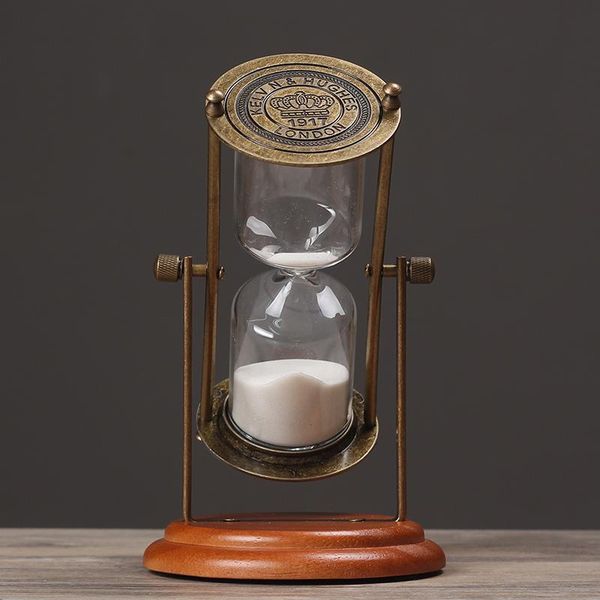 

other clocks & accessories retro distressed iron metal 30 minutes hourglass timer decoration home room desksandglass ornaments