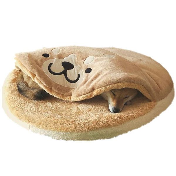 

kennels & pens qqqpet japanese internet celebrity pet bed round warm soft shiba inu dog cushion