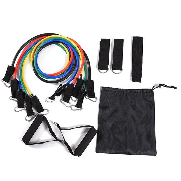 

11-piece mountaineering hook tensioner tension belt latex tpe webbing rope hoist hook resistance band fitness training