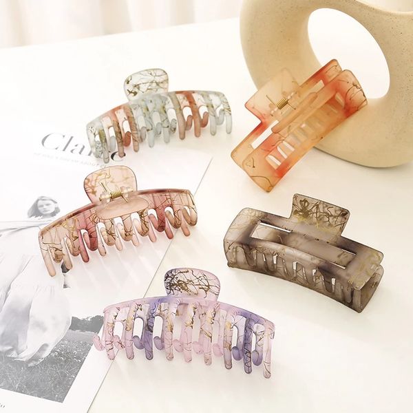 

korea matte solid hair claws crab elegant plastic hair clips hairpins barrette headwear for women girls hair accessories gifts, Golden;silver