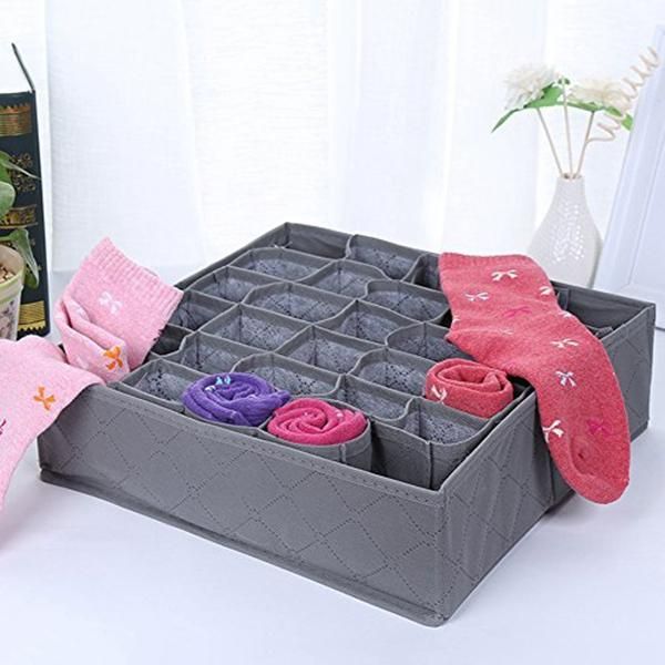 

storage drawers 1 pc cabinet drawer organizer 30 compartments bra lingerie underwear tie boxes socks - gray