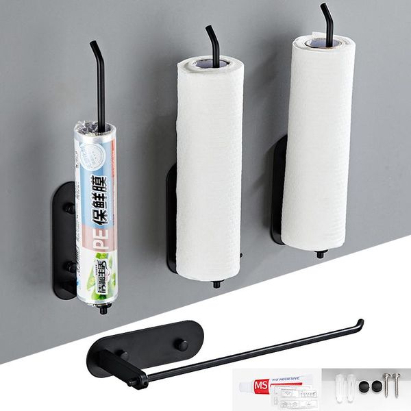 

toilet paper holders bathroom home kitchen non perforated papers towel holder roll holding fresh storage rack wall hanging shelf