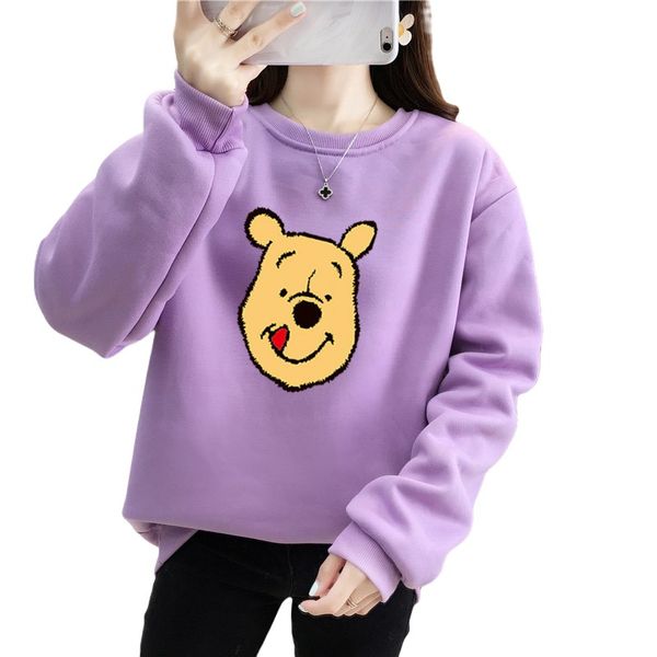 

women's hoodies sweatshirts pullover women's 2021 spring and autumn no hat loose student casual large size couple's sweater w, Black