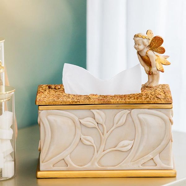 

tissue boxes & napkins european light luxury resin box carved crafts living room bedroom cute angel ornaments dining table pumping
