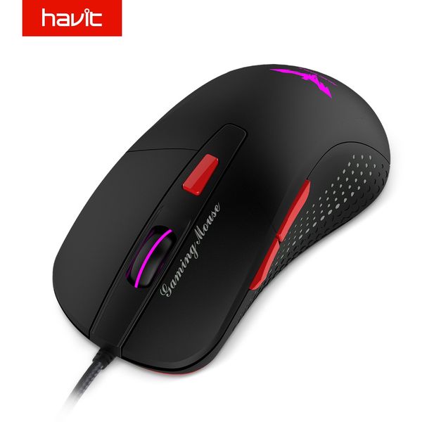 

havit wired gaming mouse usb optical mouse gamer 2800 dpi computer mouse with 6 button for pc lapdeskcomputer hv-ms745