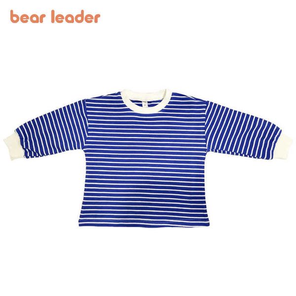 

bear leader girls boys full sleeve casual clothes fashion kids baby striped sweatshirts clothing korean cute outfits 210708, Black