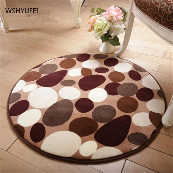

carpets european and american simple modern round home computer chair carpet living room bedroom bedside cushion basket