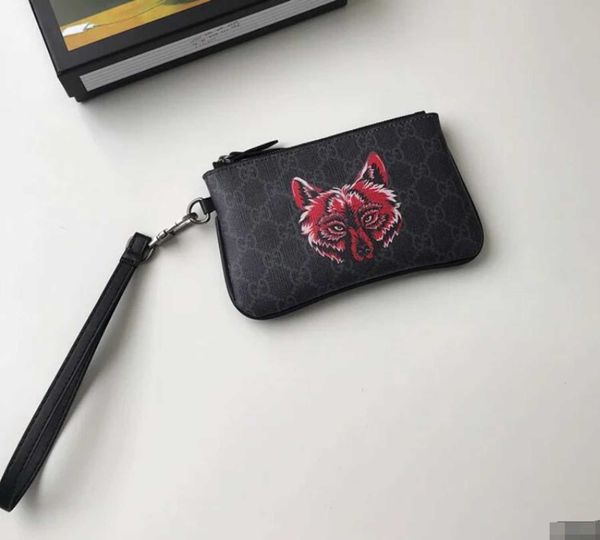 

holders brand designer luxury 522866 new leather key coin purse key case real leather card long wallets chain wallet pouches phone cases pur, Red;black