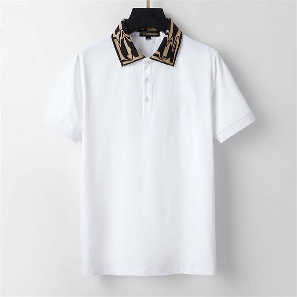 

2022 summer fashion men's tees&polos short sleeve polos t-shirt original single lapel shirt package mail side m-3xl cutton100% #25, White;black