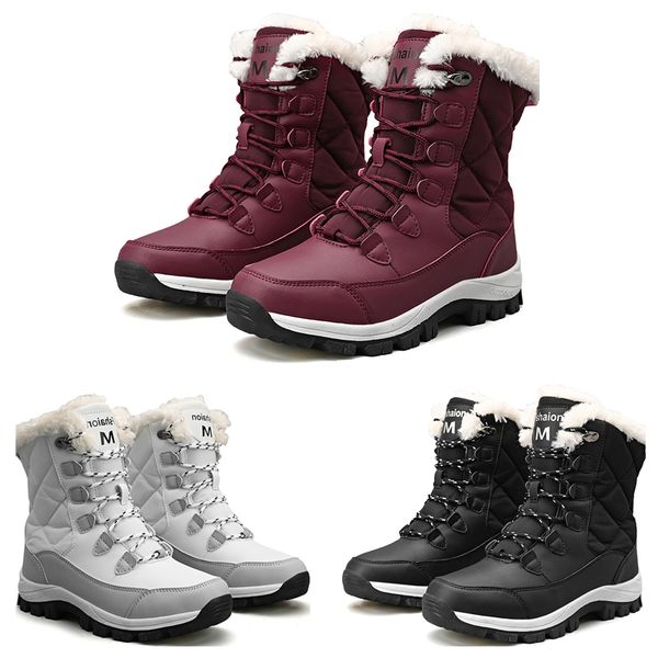 

no brand women boots high low black white wine red classic ankle short womens snow winter boot size 5-10