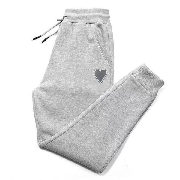 Calças masculinas outono inverno bordado pêssego coração casual esportes jogger calças do exército mulher para roupas masculinas e femininas calças de moletom Z230728